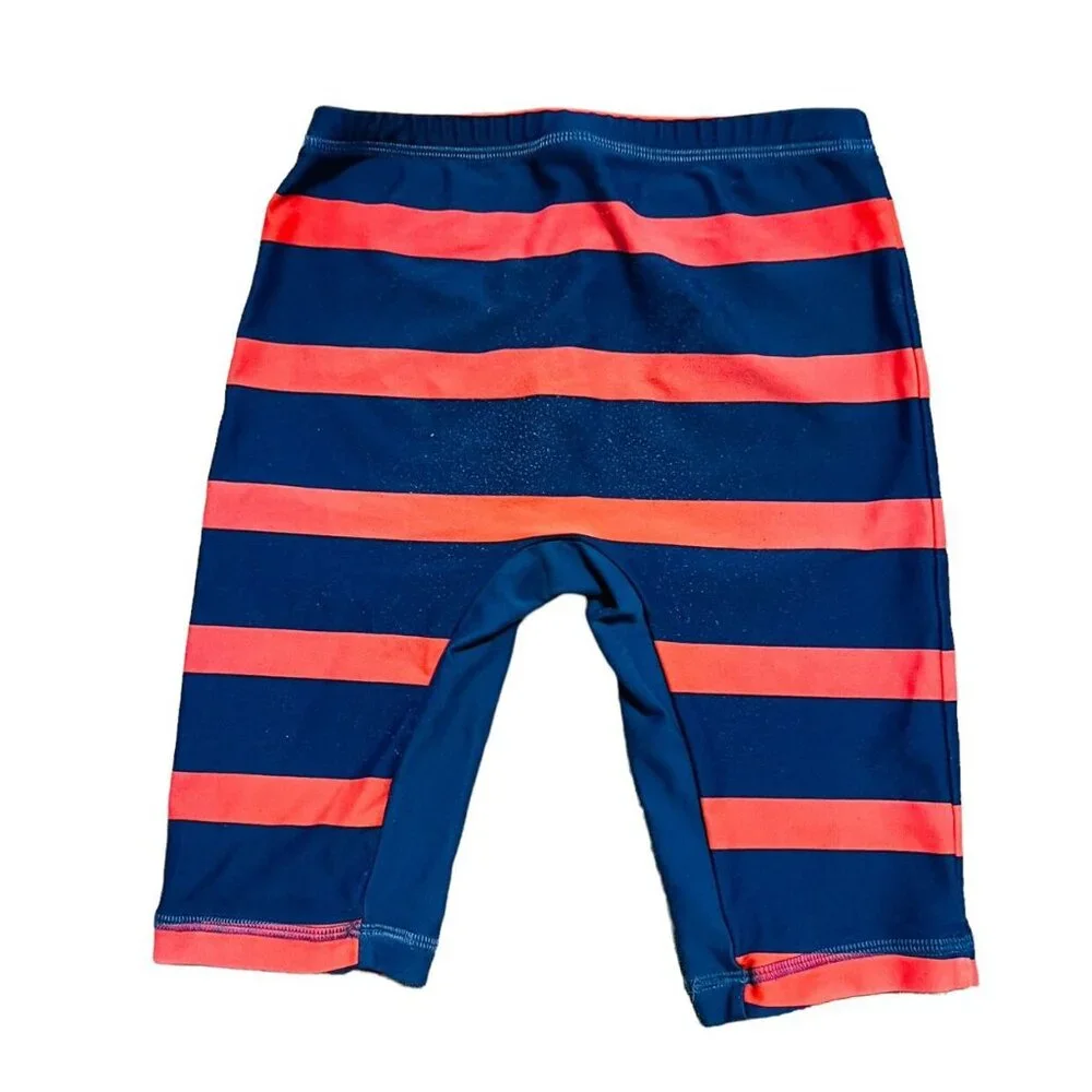 Mini Boden 3-4Y Striped Fitted Swim Trunks